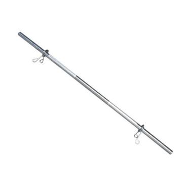 Imagem de Barra Reta 1,60m Cromada Maciça Recartilhada Com Presilhas - Polimet, 