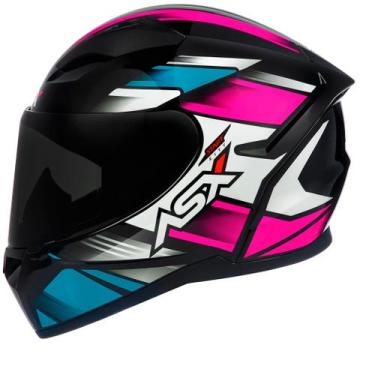 Imagem de Capacete Moto Fechado Asx City, START BRILHO TURQUESA/ROSA, 58