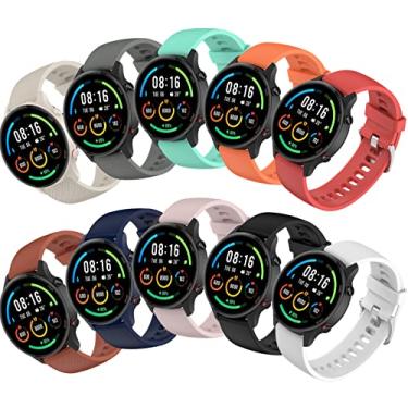 Imagem de Z.DuDuZAZA Pulseiras de substituição de silicone macio compatíveis com Xiaomi Mi Smartwatch S1 Active/S1 Pro, pacote com 10 pulseiras de substituição para relógio MI Color Sport/2 Pro/S1/S2/S3/S4