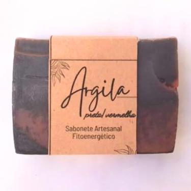 Imagem de Sabonete Artesanal Natural Argila Preta e Vermelha com Óleos Essenciais de Alecrim, Manjericão e Cedro. Fitocosmético Terapêutico, Hipoalergênico, Adstringente, Antioxidante.