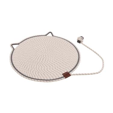 Imagem de Gralara Gato coçar esteira para gatos internos com bola brinquedo redondo almofada de risco protetor de móveis para sofás de parede jogando relaxante, Branco