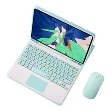 Imagem de Capa Tablet + teclado removível + Mouse Para Samsung Tab S7/S8 T870/875/X700/X706 (Clear green, teclado de toque)