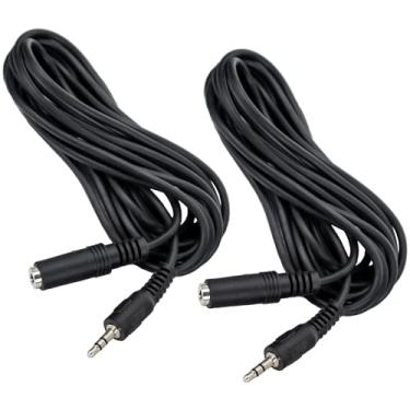 Imagem de ChromaCast Pacote com 2 cabos extensores de áudio macho para fêmea de 3,5 mm e 3 m para áudio estéreo Hi-Fi para fone de ouvido, iPhone, iPad, smartphones, tablets e mais