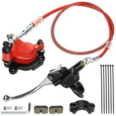 Imagem de YOXUFA Kit de montagem de freio a disco hidráulico atualizado de 127 cm, tubo de mangueira mestre de pinça cilíndrica para 97 cc 2,8 hp Baja Doodle Bug DB30 Blitz Dirt Bug Racer Motovox MBX10 Coleman CT100U Mini peça de bicicleta
