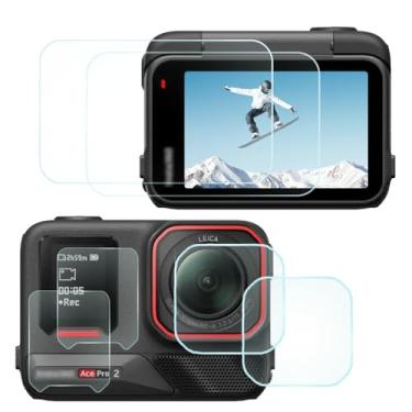 Imagem de Lente + protetor de tela LCD para câmera de ação Insta360 Ace Pro2, capa de vidro temperado de dureza 9H ultratransparente para Insta360 Ace Pro2-2+2+2 pacotes