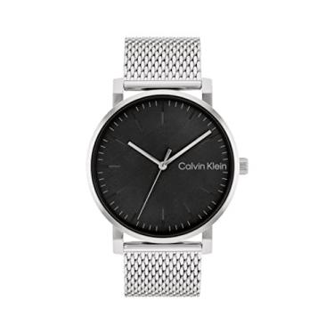 Imagem de Calvin Klein Relógio de quartzo masculino Slate – Presente para ele, Prata/preto, Moderno