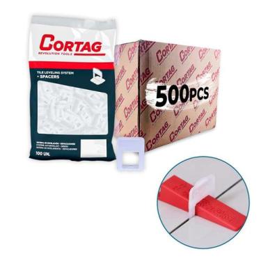 Imagem de Kit Espaçador Nivelador Tradicional Cortag C/500 Pçs 0.5MM a 5.0MM Cai