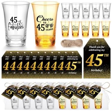 Imagem de Skybooly 50 conjuntos de lembrancinhas de festa de aniversário para convidados, lembrança, óculos curtos, acrílico transparente, etiquetas de agradecimento, sacos de organza, barbante para chá de