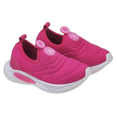 Imagem de Kidstep Tenis Escolar Infantil Calce Fácil K Feminino Bordado Pink-Feminino