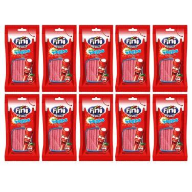 Imagem de Kit 10 Bala Fini Tubes Morango 80g