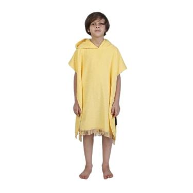 Imagem de ALLEN & MATE Toalha com capuz 100% algodão para crianças - toalha de banho macia, poncho de toalha de banho absorvente com capuz para crianças pequenas, meninos, meninas (diamante amarelo, 7-12 anos)