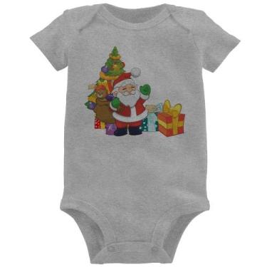 Imagem de Body Bebê Natal Papai Noel - Foca na Moda, Cinza, P