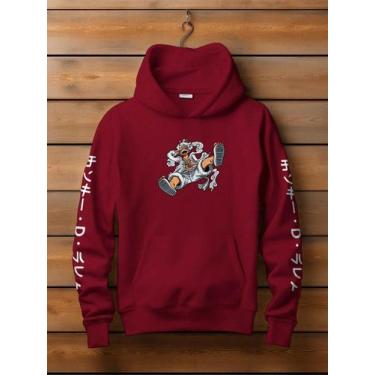 Imagem de Blusa de Frio Moletom Canguru One Piece Monkey Nika Casaco Flanelado F