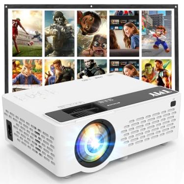 Imagem de TMY Mini projetor, projetor Bluetooth atualizado com tela de 100 polegadas, projetor portátil Full HD 1080p, projetor de filmes compatível com TV Stick Smartphone/HDMI/USB/AV, uso interno e externo
