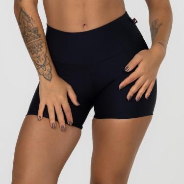 Imagem de Short Fitness Feminina Cintura Alta Blackout Compressão Poliamida-Feminino