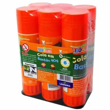 Imagem de Cola Bastão escolar Leo e Leo 40g display com 6 unidades - Leo & Leo