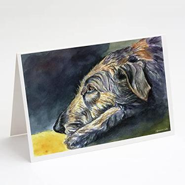 Imagem de Caroline's Treasures 7353GCA7P Cartões de felicitações e envelopes Irish Wolfhound Sleeper Pacote com 8, 7 x 5, multicolorido