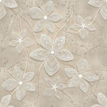 Imagem de Papel De Parede Adesivo Lavável Efeito Flor Seda Nude 12m