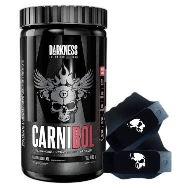 Imagem de Carnibol Isolado Hidro 900g Chocolate Luva Caveira Darkness
