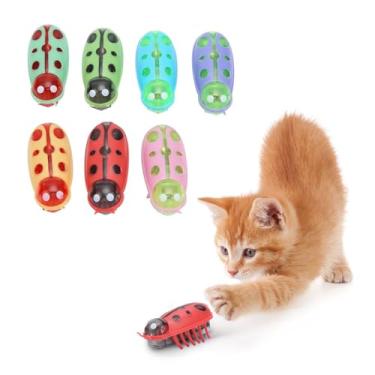 Imagem de 7pcs Gato Brinquedo Elétrico de Brinquedo Interativo Gadget Gadget Automático Rolo de 90 Graus 7 Cores Plástico para Gatos