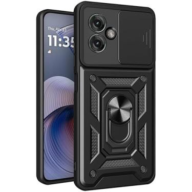 Imagem de Capa Case Mótorola Moto G55 5G (Tela 6.49) Shield Slider Dupla Camada Com Stand e Anel - Preto