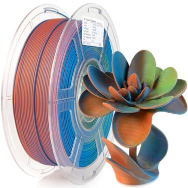 Imagem de iSANMATE Filamento PLA Matte Tri Colors 1,75 mm, filamento 3D de coextrusão de cor 3 em 1, filamento mágico de mudança de cor 1,75 mm, precisão dimensional +/- 0,03 mm, malaquita 1 KG/carretel