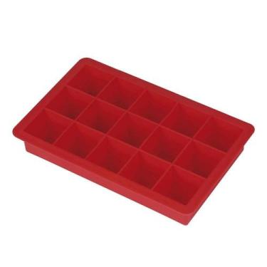 Imagem de Forma Gelo Silicone Vermelha 15 Cubos Mor