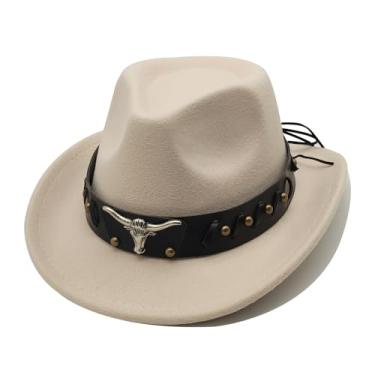 Imagem de Chapéu de cowboy infantil unissex para meninas e meninos, chapéu de vaqueira ocidental com cinto, aba larga, chapéu Fedora, fantasia