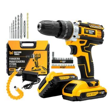 Imagem de Parafusadeira Furadeira De Impacto Profissional 21v Modelo FST009 2 Ba
