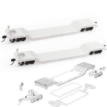 Imagem de 2 unidades escala HO 1:87 carro plano central deprimido sem pintura desmontado para modelo ferroviário C8770JJ