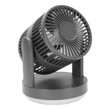 Imagem de Ventilador de Mesa Portátil, Ventilador Oscilante de Desktop Recarregável Duplo Fluxo de Ar Com Fluxo de Ar Automático Ventilador de Ar Circulador, 3 Velocidades de Mesa (cinza