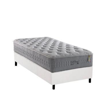 Imagem de Cama Box Solteiro: Colchão Molas Anjos Masterpocket Ensacadas Soft Dream + Base Branco(...