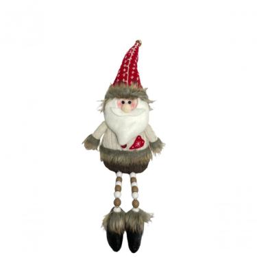 Imagem de Papai Noel Perna Mole Sentado Com Coração 43cm - Bt1317