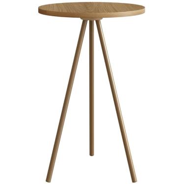 Imagem de Mesa Lateral Redonda Artesano 53,5 Cm (altura) Em Mdp Hanover Estrutura Metálica Em Aço Dourado