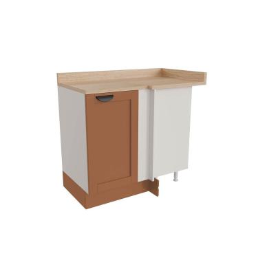 Imagem de Balcão De Canto Reto Com Tampo Arizona Cabecasa Madeiramadeira Branco Terracota