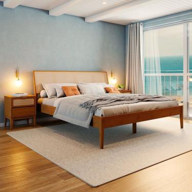 Imagem de Cama Queen Com Madeira Maciça Viena Mel