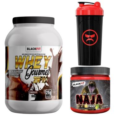 Imagem de Kit Whey Chocolate Mais Pré Treino Limão Com Coqueteleira Max Resultados Massa Muscular-Unissex