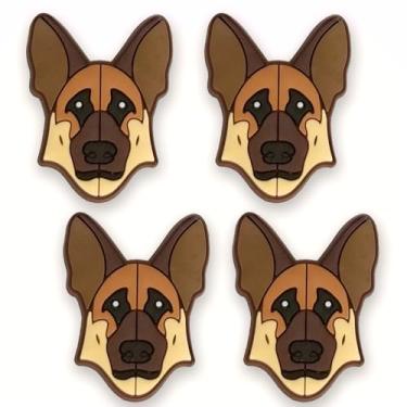 Imagem de Pingentes de sapato de cachorro pastor alemão para decoração de sapatos de tamancos, pingentes de crocodilo para sapatos, filhotes, animais de estimação, para crianças, adultos, amantes de cães