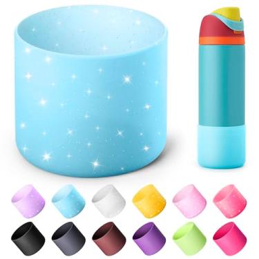 Imagem de Diumepo Bota de silicone para garrafa de água Owala 680 g, capa protetora antiderrapante para garrafa de água de aço inoxidável Owala Twist & FreeSip & Flip, base inferior de bota para Owala (azul