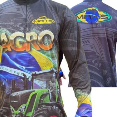 Imagem de Camiseta Pesca Masculina Agro Preta Makis Fishing Luva Punho, Agro pre