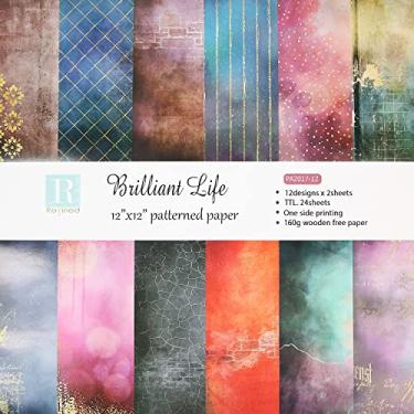 Imagem de MIATTCLD 24 Papéis Estampados Para Artesanato 30 Cm X Cm, Fundo Decorativo Moldura De Foto Faça Você Mesmo, Pacote Papel Um Lado, Decoração Cartões