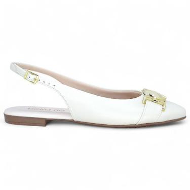 Imagem de Sapatilha Beira Rio Slingback Conforto Casual Feminina Macia, Branco, 