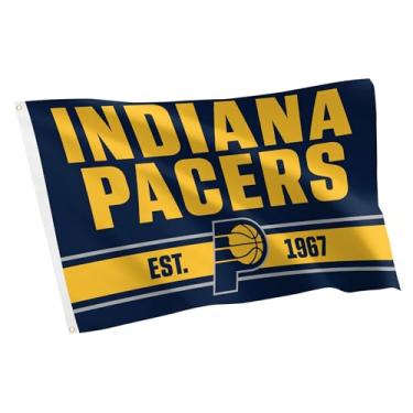 Imagem de Desert Cactus Bandeira Indiana Pacers NBA 100% poliéster interior exterior 0,9x1,5 m National Basketball Association Team Flags (bandeira Z)