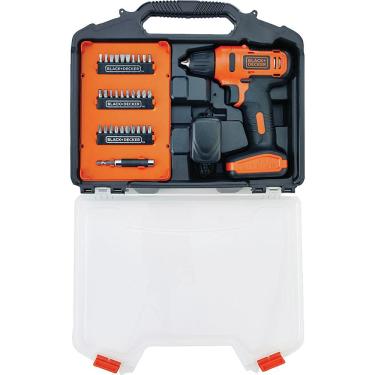 Imagem de Kit Parafusadeira sem Fio 12V Black & Decker LD12SC com 31 Acessórios e Maleta