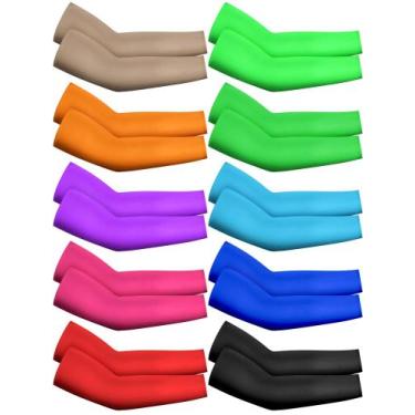 Imagem de Mangas de braço Geyoga Kids Baseball com proteção UV, 10 pares