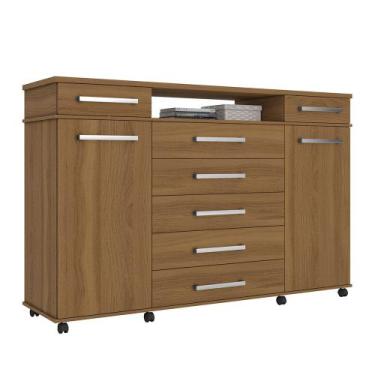Imagem de Cômoda para quarto 170cm com 7 gavetas London 7130 Amêndola Touch Demó