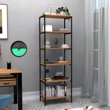 Imagem de Armário Multiuso Industrial Mineta com 6 Prateleiras Preto - CASA H