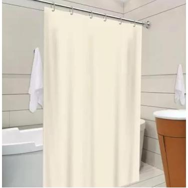 Imagem de Cortina de Box Lisa em PVC Impermeável Para Banheiro Anti Mofo Com Ganchos Varias Cores (Bege)