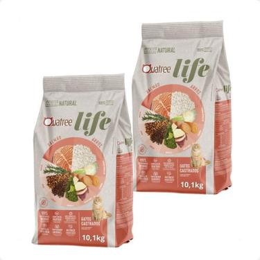 Imagem de Combo 2 Ração Quatree Life Gatos Castrados Salmão e Arroz - 10,1Kg