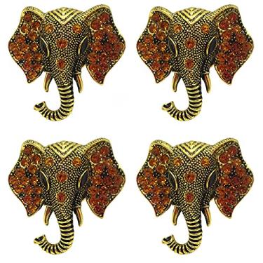 Imagem de Paxar Puxadores de armário de animais, 4 peças, requintado elefante cabra, leopardo, strass, puxadores para armário, armário, gaveta, armário, armário, guarda-roupa, porta, móveis, ferragens, casa,